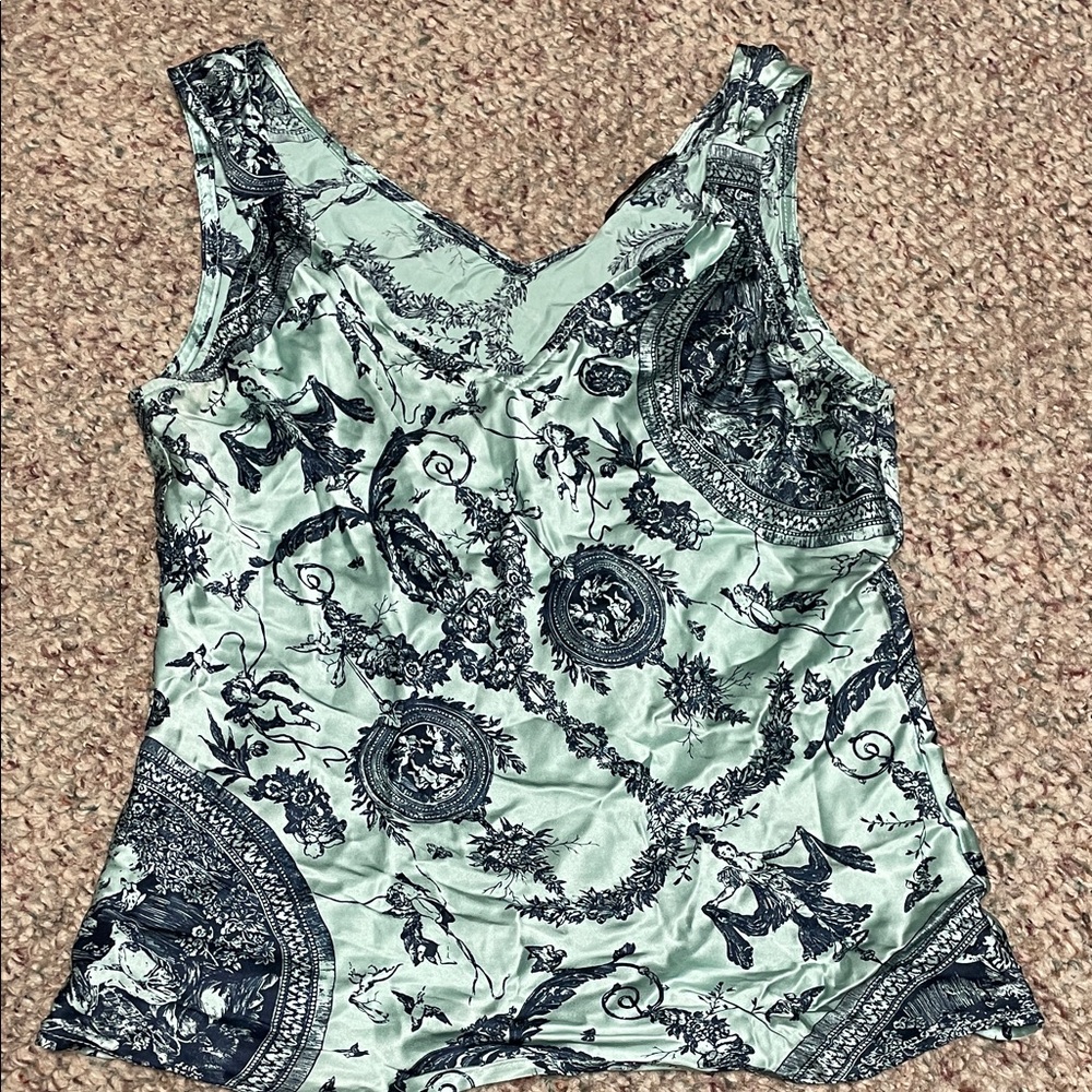 Teenflo 100% silk angel patterned sleeveless top